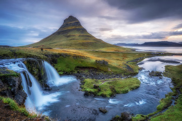 Fototapeta premium famous Kirkufell mountain on snaefellsness peninsula in western Iceland, landscape photography
