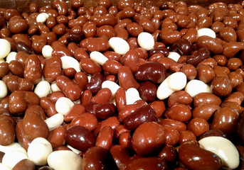 white chocolate. dark chocolate. milk chocolate. close up