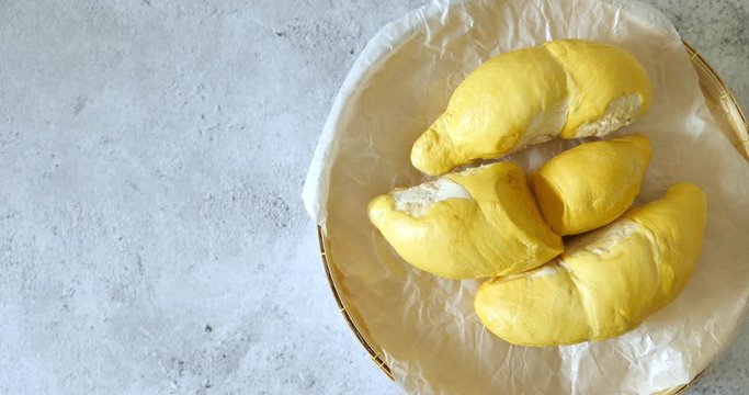 close up durian fruit, famous and delicious king fruit Thailand.