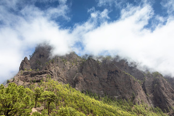Famous caldera of La Palma