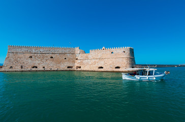 Fototapeta na wymiar Day foto of Koules fortress in Heraklion city, Crete