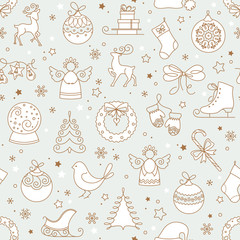Christmas seamless vector pattern for print, web, and prints.