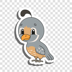 Cute cartoon character. Colorful vector illustration. Isolated on transparent background. Template for your design, books, stickers, posters, cards, clothes.