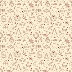 Christmas seamless vector pattern for print, web, and prints