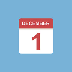 calendar - December 1 icon illustration isolated vector sign symbol