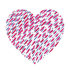 Fototapeta na wymiar Heart shaped pattern with brush prints.