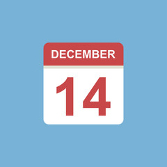 calendar - December 14 icon illustration isolated vector sign symbol