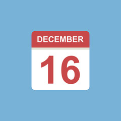 calendar - December 16 icon illustration isolated vector sign symbol