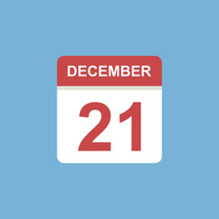 calendar - December 21 icon illustration isolated vector sign symbol
