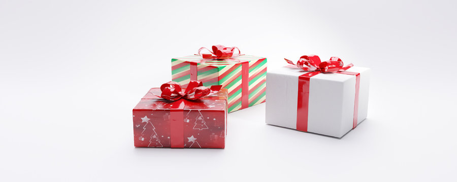 christmas presents. wrapped packages 3d-illustration