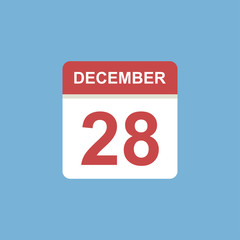 calendar - December 28 icon illustration isolated vector sign symbol