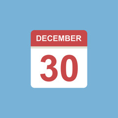 calendar - December 30 icon illustration isolated vector sign symbol