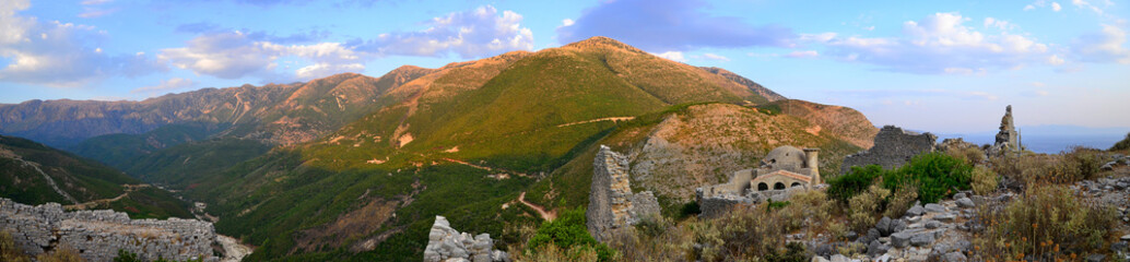 Obraz premium Ruins of ancient Borsh Castle, Albania. 