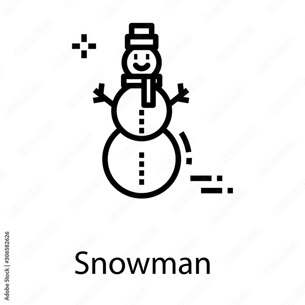 Canvas Prints  Christmas Snowman Vector 