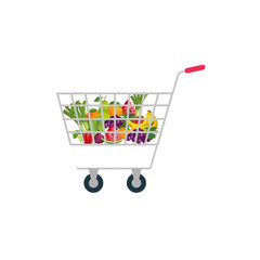 Shop cart with products design, Store market shopping commerce retail buy and paying theme Vector illustration