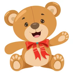 Fotobehang Little Funny Teddy Bear Cartoon © yusufdemirci