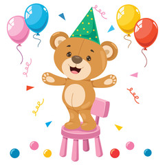 Little Funny Teddy Bear Cartoon