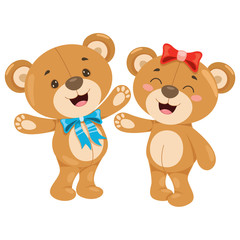 Obraz na płótnie Canvas Little Funny Teddy Bear Cartoon