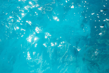Fototapeta na wymiar Blue Tones Water Waves Surface as Background