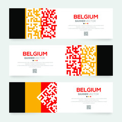 Banner Flag of Belgium ,Vector illustration