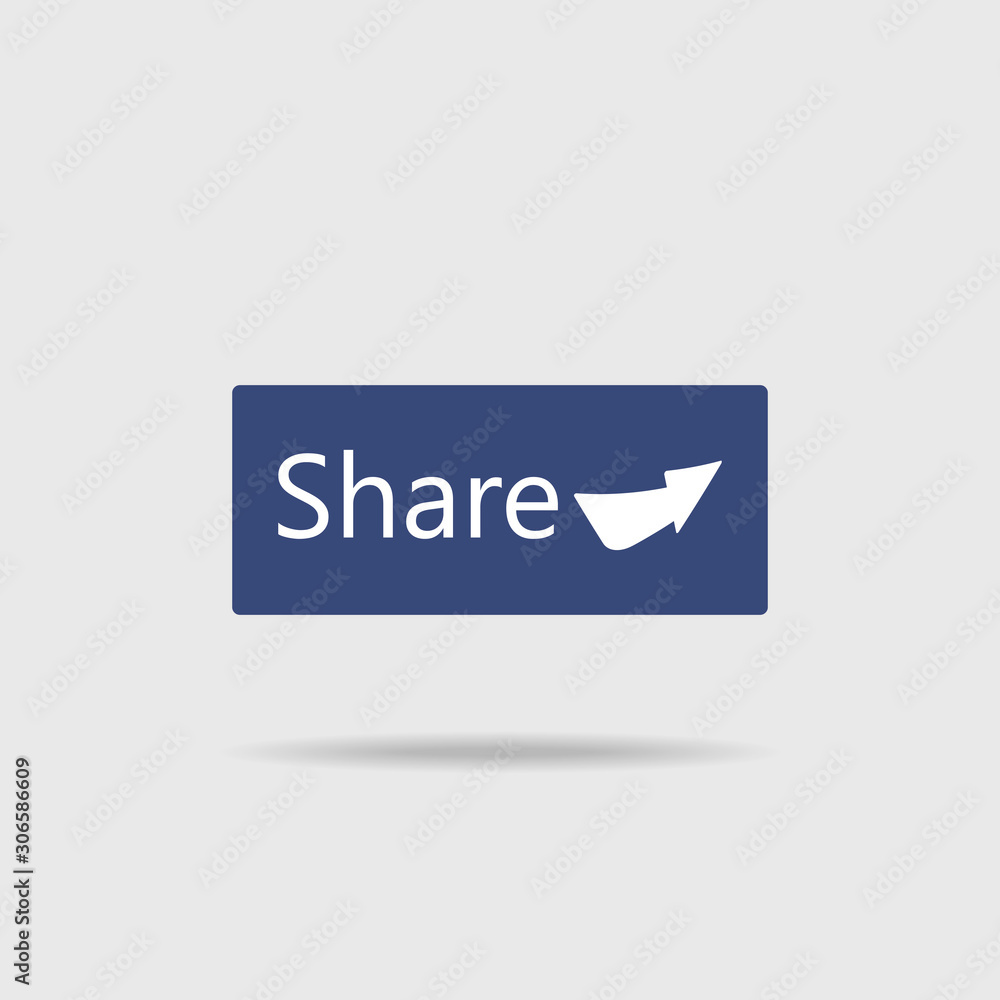 Poster share button icon on gray isolated background. layers grouped for easy editing illustration. for you