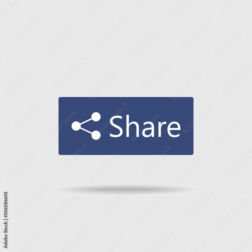 Aufkleber share button icon on gray isolated background. layers grouped for easy editing illustration. for you