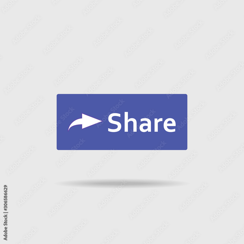 Poster share button icon on gray isolated background. layers grouped for easy editing illustration. for you