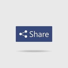 Share button icon on gray isolated background. Layers grouped for easy editing illustration. For your design.