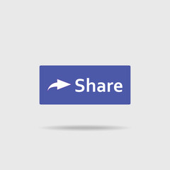 Share button icon on gray isolated background. Layers grouped for easy editing illustration. For your design.