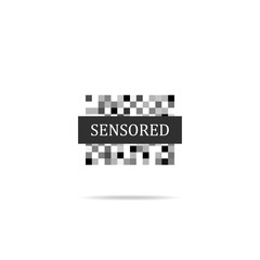 Pixel censorship vector icon on white isolated background.