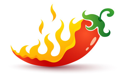 chili pepper in fire