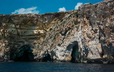 Fototapeta na wymiar Blue Grotto, stone cliffs on the island of Malta