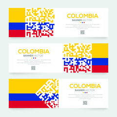 Banner Flag of Colombia ,Vector illustration