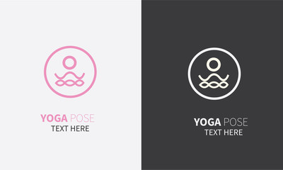 Fototapeta premium Yoga Logo Vector Illustration design , with Yoga Poses Silhouette