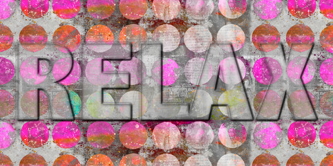 Relax Word On Colorful Pattern