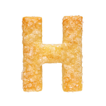 Letter H Made From Cookie Isolated On White Background