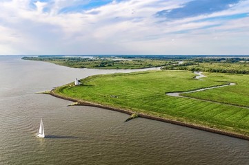 landscape with river and blue sky