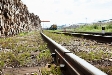 Rail in the plywood factory