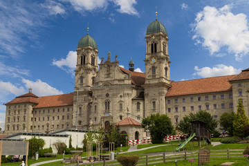 Fototapeta na wymiar Einsiedeln Abbey is Benedictine monastery, Canton of Schwyz, Switzerland.