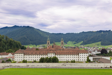 Einsiedeln Abbey outside. Switzerland.