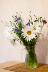 Bouquet of daisies and cornflowers