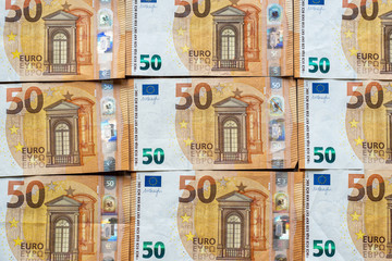Fototapeta premium seamless background - fifty euro bills 