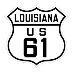 Louisiana us route 61 sign