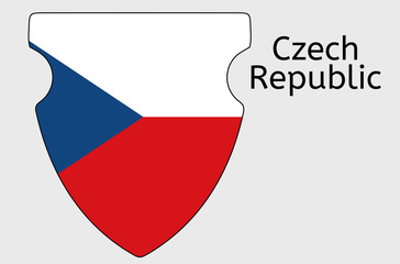 Czechish flag icon, Czech Republic country flag vector illustration