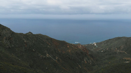 Fototapeta na wymiar Aero - the beautiful green mountains of the Anaga National Park on the north coast of Tenerife