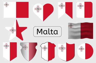 Maltese flag icon, Malta country flag vector illustration - 306595828