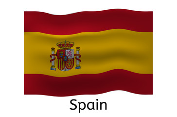 Fototapeta premium Spanish flag icon, Spain country flag vector illustration