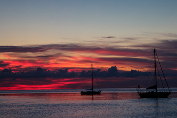 Amazing sunset on sea