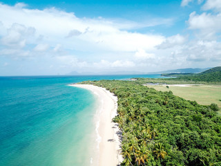 Beach in martinique from the sky