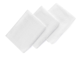 Clean soft towels isolated on white